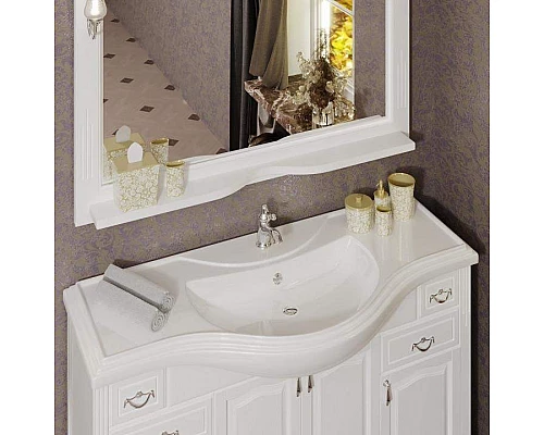 Купить Тумба под раковину Opadiris Риспекто 120 Z0000012634 Белая матовая ручки Хром в магазине сантехники Santeh-Crystal.ru