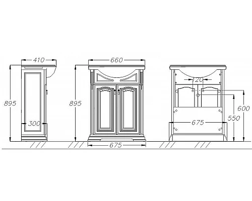 Заказать Тумба под раковину Opadiris Риспекто 65 00-00005813 Белая матовая в магазине сантехники Santeh-Crystal.ru