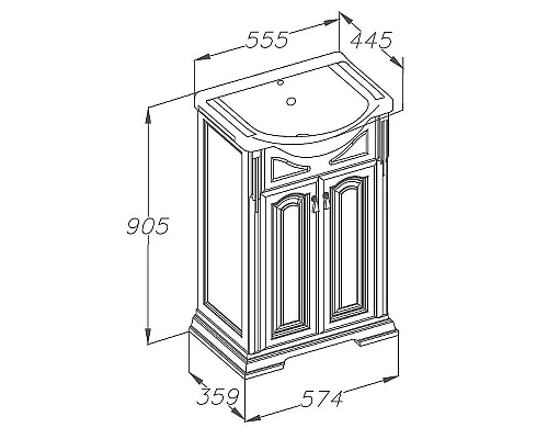 Заказать Тумба под раковину Opadiris Риспекто 55 00-00005752 Орех антикварный в магазине сантехники Santeh-Crystal.ru