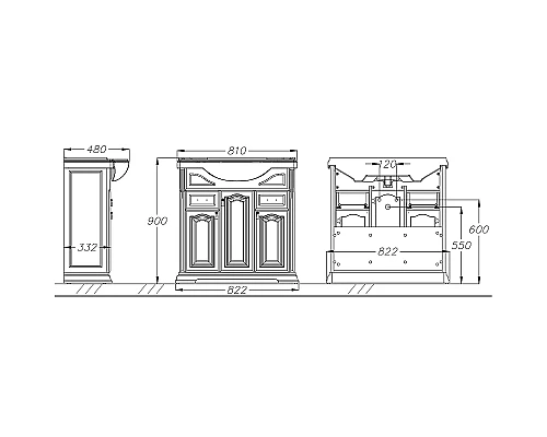 Заказать Тумба под раковину Opadiris Риспекто 80 00-00006024 Белая матовая в магазине сантехники Santeh-Crystal.ru