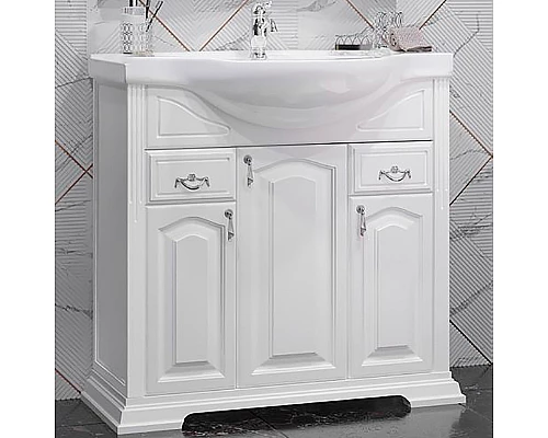 Купить Тумба под раковину Opadiris Риспекто 85 00-00006704 Белая матовая в магазине сантехники Santeh-Crystal.ru