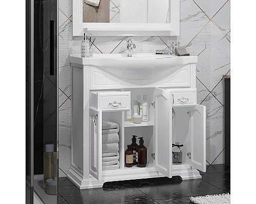 Купить Тумба под раковину Opadiris Риспекто 85 00-00006704 Белая матовая в магазине сантехники Santeh-Crystal.ru