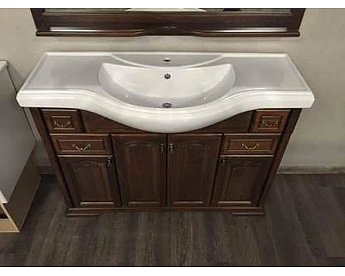 Приобрести Тумба под раковину Opadiris Риспекто 120 Z0000009574 Орех антикварный ручки Бронза в магазине сантехники Santeh-Crystal.ru