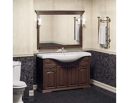 Приобрести Тумба под раковину Opadiris Риспекто 120 Z0000009574 Орех антикварный ручки Бронза в магазине сантехники Santeh-Crystal.ru