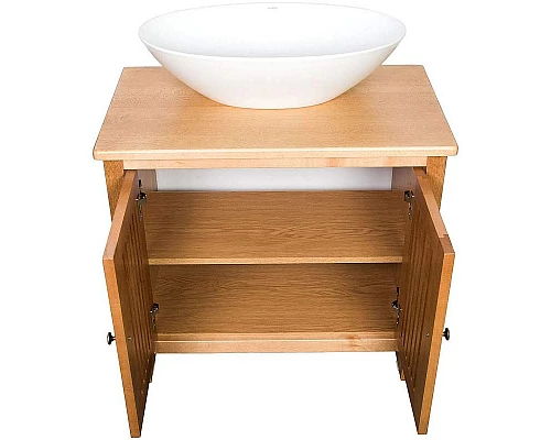 Приобрести Тумба с раковиной Orange Capri 75 OCT-75TU+RA Матовый тик в магазине сантехники Santeh-Crystal.ru