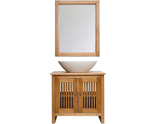 Приобрести Тумба с раковиной Orange Capri 75 OCT-75TU+RA Матовый тик в магазине сантехники Santeh-Crystal.ru