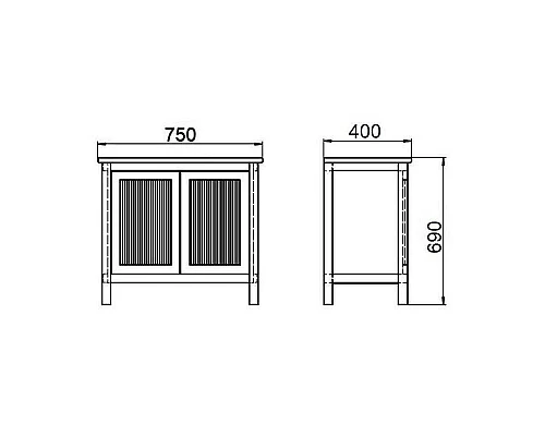 Заказать Тумба под раковину Orange Capri 75 OCN-75TU Орех в магазине сантехники Santeh-Crystal.ru