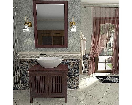 Приобрести Зеркало Orange Capri 75 OCN-75ZS Орех в магазине сантехники Santeh-Crystal.ru