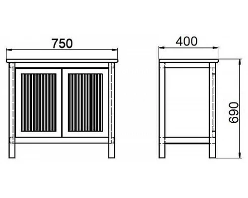 Заказать Тумба под раковину Orange Capri 75 OCT-75TU Тик матовый в магазине сантехники Santeh-Crystal.ru
