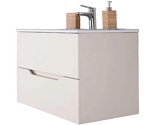 Заказать Тумба с раковиной Orange Line 60 Li-60Tua+Ra подвесная Айвори матовый в магазине сантехники Santeh-Crystal.ru