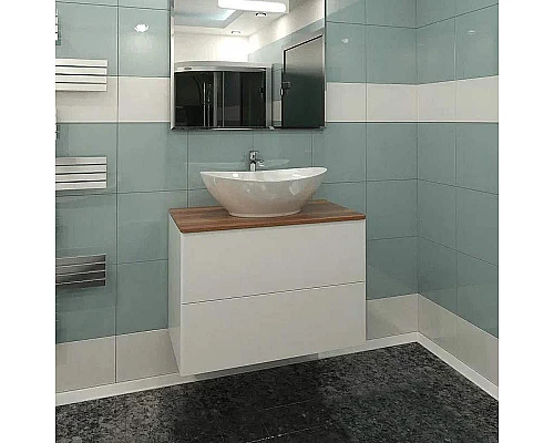 Купить Тумба с раковиной Orange Otto 75 Ot-75TuWOOD+G56 Белая в магазине сантехники Santeh-Crystal.ru