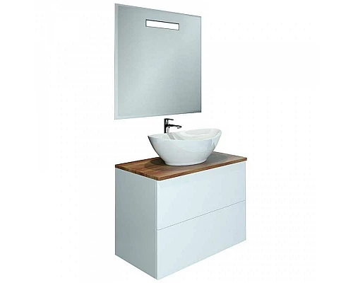 Купить Тумба с раковиной Orange Otto 75 Ot-75TuWOOD+G56 Белая в магазине сантехники Santeh-Crystal.ru