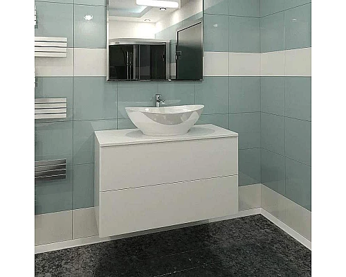 Заказать Тумба с раковиной Orange Otto 100 Ot-100TuSTONE+G56 Белая в магазине сантехники Santeh-Crystal.ru