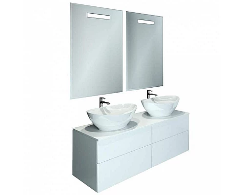 Купить Тумба с раковиной Orange Otto 130 Ot-130TuMDF+G56 Белая в магазине сантехники Santeh-Crystal.ru