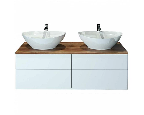 Приобрести Тумба с раковиной Orange Otto 130 Ot-130TuWOOD+G56 Белая в магазине сантехники Santeh-Crystal.ru