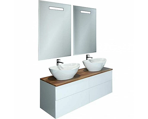 Приобрести Тумба с раковиной Orange Otto 130 Ot-130TuWOOD+G56 Белая в магазине сантехники Santeh-Crystal.ru