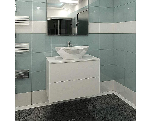 Купить Тумба под раковину Orange Otto Ot-75TuMDF подвесная Белый глянцевый в магазине сантехники Santeh-Crystal.ru