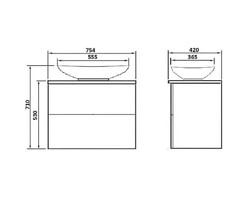 Купить Тумба под раковину Orange Otto Ot-75TuMDF подвесная Белый глянцевый в магазине сантехники Santeh-Crystal.ru