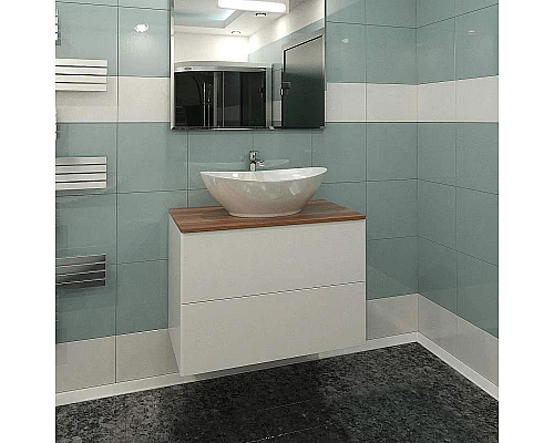 Приобрести Тумба под раковину Orange Otto Ot-75TuWOOD подвесная Белый Ясень в магазине сантехники Santeh-Crystal.ru