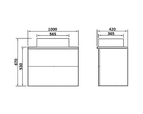 Приобрести Тумба под раковину Orange Otto Ot-100TuSTONE подвесная Белый глянцевый в магазине сантехники Santeh-Crystal.ru