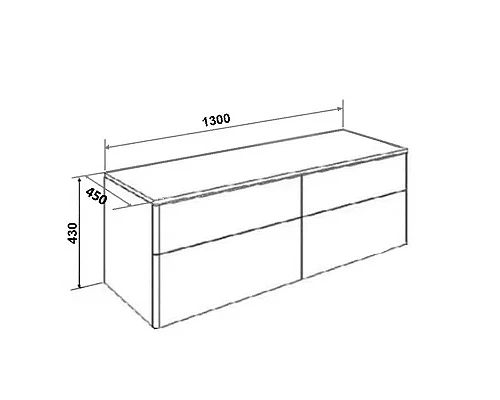 Приобрести Тумба под раковину Orange Otto Ot-130TuMDF подвесная Белый глянцевый в магазине сантехники Santeh-Crystal.ru