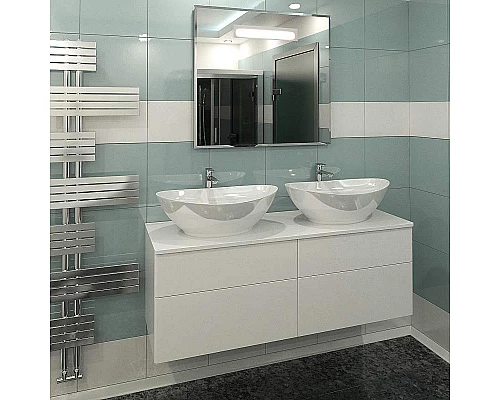 Приобрести Тумба под раковину Orange Otto Ot-130TuMDF подвесная Белый глянцевый в магазине сантехники Santeh-Crystal.ru