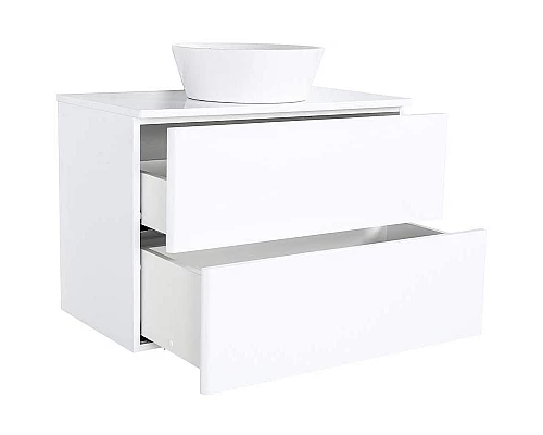 Приобрести Тумба с раковиной Orange Otto 75 Ot-75TuMDF+B08-360W подвесная Белый глянец в магазине сантехники Santeh-Crystal.ru