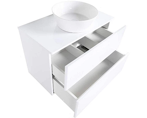 Приобрести Тумба с раковиной Orange Otto 75 Ot-75TuMDF+B08-360W подвесная Белый глянец в магазине сантехники Santeh-Crystal.ru