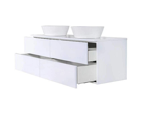 Заказать Тумба с раковиной Orange Otto 130 Ot-130TuMDF+B08-360W подвесная Белый глянец в магазине сантехники Santeh-Crystal.ru