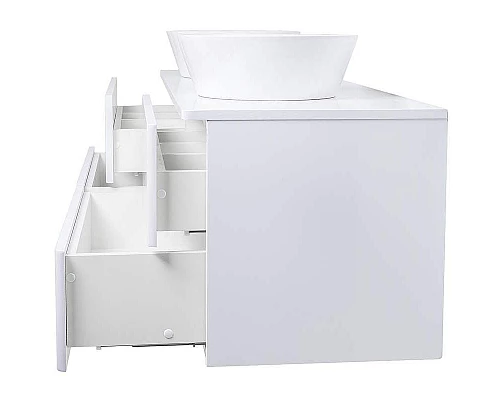 Заказать Тумба с раковиной Orange Otto 130 Ot-130TuMDF+B08-360W подвесная Белый глянец в магазине сантехники Santeh-Crystal.ru