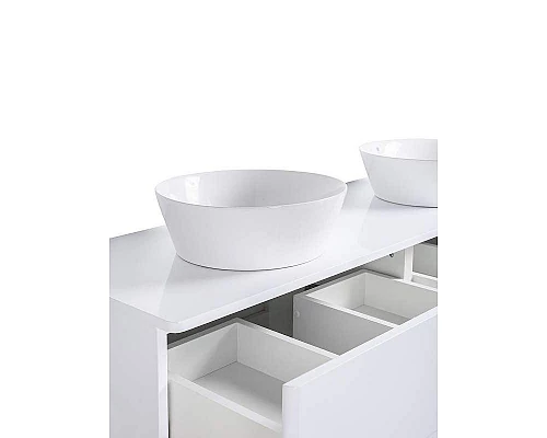 Заказать Тумба с раковиной Orange Otto 130 Ot-130TuMDF+B08-360W подвесная Белый глянец в магазине сантехники Santeh-Crystal.ru