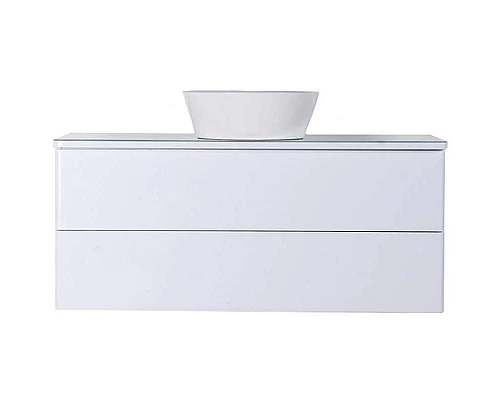 Заказать Тумба с раковиной Orange Otto 100 Ot-100TuGLASS+B08-360W подвесная Белый глянец в магазине сантехники Santeh-Crystal.ru