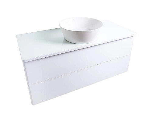 Заказать Тумба с раковиной Orange Otto 100 Ot-100TuGLASS+B08-360W подвесная Белый глянец в магазине сантехники Santeh-Crystal.ru