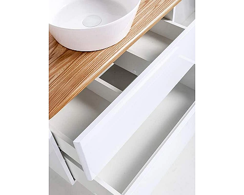 Приобрести Тумба с раковиной Orange Otto 75 Ot-75TuWOOD+B08-360W подвесная Белая Ясень в магазине сантехники Santeh-Crystal.ru