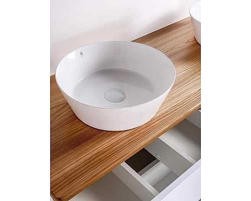 Приобрести Тумба с раковиной Orange Otto 130 Ot-130TuWOOD+B08-360W подвесная Белая Ясень в магазине сантехники Santeh-Crystal.ru