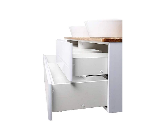 Приобрести Тумба с раковиной Orange Otto 130 Ot-130TuWOOD+B08-360W подвесная Белая Ясень в магазине сантехники Santeh-Crystal.ru