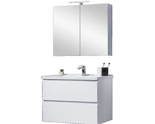 Купить Зеркальный шкаф Orans BC-4023W 80 4023800w с подсветкой Белый глянец в магазине сантехники Santeh-Crystal.ru