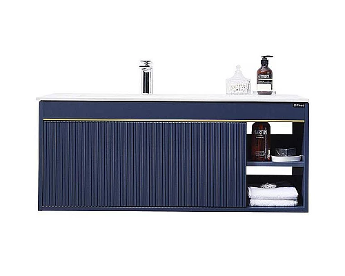 Заказать Тумба с раковиной Orans BC-1137 100 11371000 подвесная Matt deep ocean в магазине сантехники Santeh-Crystal.ru
