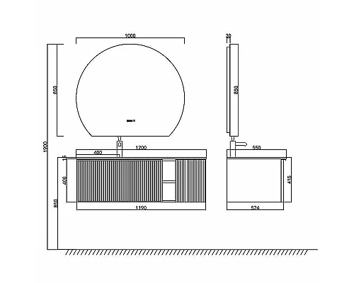 Приобрести Тумба с раковиной Orans BC-9013-1200L 120 90131200L подвесная Matt Deep Ocean в магазине сантехники Santeh-Crystal.ru