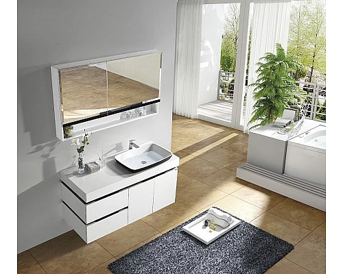 Купить Зеркальный шкаф Orans BC-6019-1200R 120 601912RЗ Белый Черный в магазине сантехники Santeh-Crystal.ru