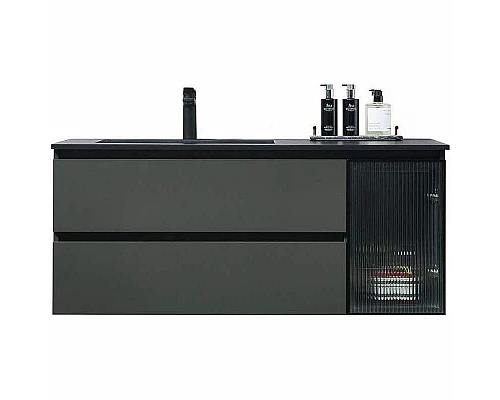 Заказать Тумба с раковиной Orans BC-2055-1000L 100 2055100L подвесная Темно-серая в магазине сантехники Santeh-Crystal.ru