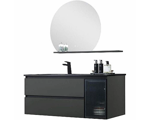 Заказать Тумба с раковиной Orans BC-2055-1000L 100 2055100L подвесная Темно-серая в магазине сантехники Santeh-Crystal.ru