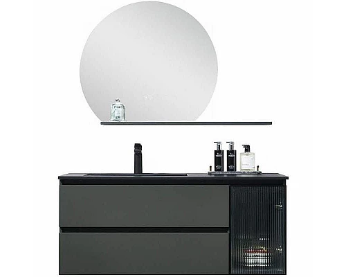 Заказать Тумба с раковиной Orans BC-2055-1000L 100 2055100L подвесная Темно-серая в магазине сантехники Santeh-Crystal.ru