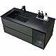 Заказать Тумба с раковиной Orans BC-2055-1000L 100 2055100L подвесная Темно-серая в магазине сантехники Santeh-Crystal.ru