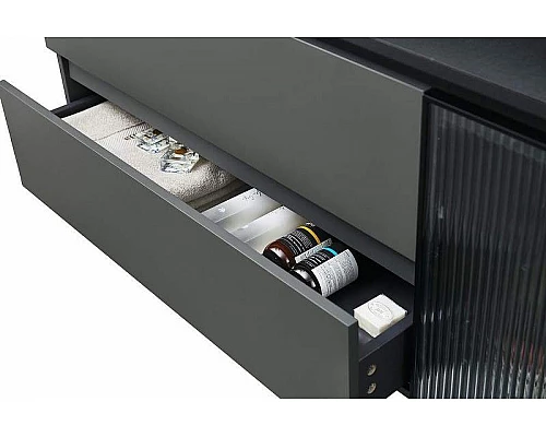 Заказать Тумба с раковиной Orans BC-2055-1000L 100 2055100L подвесная Темно-серая в магазине сантехники Santeh-Crystal.ru