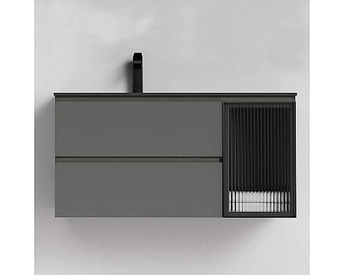 Заказать Тумба с раковиной Orans BC-2055-1000L 100 2055100L подвесная Темно-серая в магазине сантехники Santeh-Crystal.ru