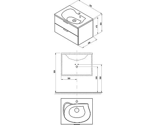 Приобрести Тумба под раковину Ravak Rosa II 76 X000001495 подвесная Белая глянцевая в магазине сантехники Santeh-Crystal.ru
