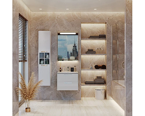 Купить Тумба под раковину Roca Lago 60 857295806 подвесная Белый глянец в магазине сантехники Santeh-Crystal.ru