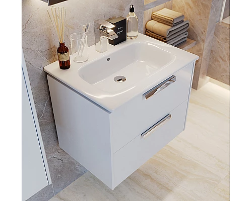 Купить Тумба под раковину Roca Lago 60 857295806 подвесная Белый глянец в магазине сантехники Santeh-Crystal.ru