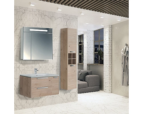 Заказать Тумба под раковину Roca Lago 80 857296444 подвесная Светлый дуб в магазине сантехники Santeh-Crystal.ru